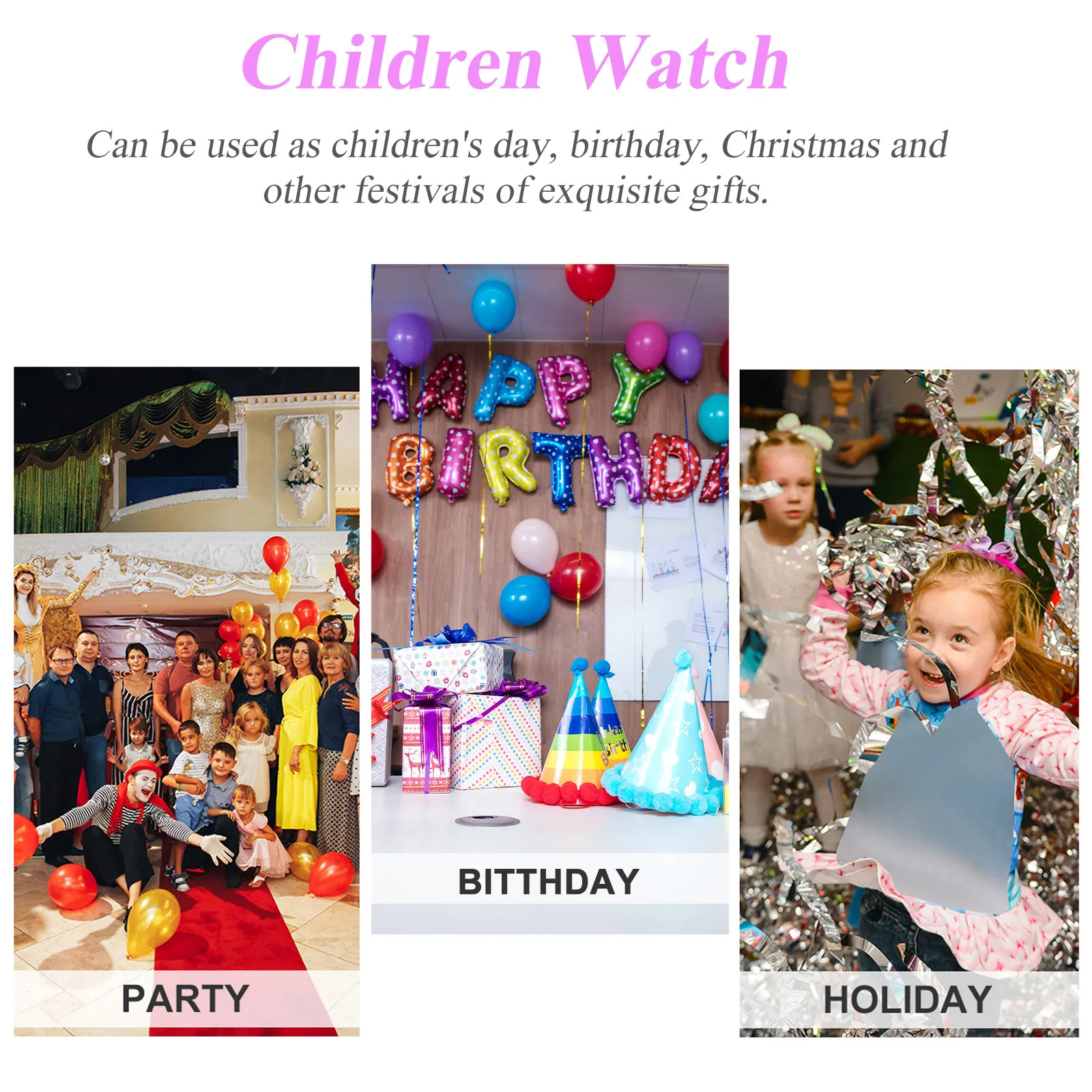 

Cartoon Digital Watch for Kids 3-10 Years Old 30M Waterproof Alarm Function Bright Comfortable Strap Learning Time Management