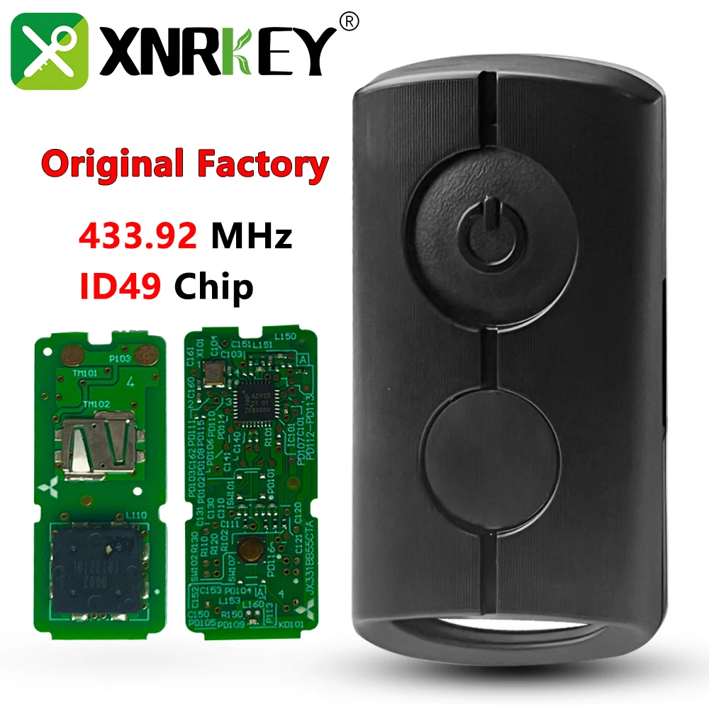 

XNRKEY 2 Button Original Motorcycle Remote Control Key ID49 Chip 433.92Mhz for Yamaha NVX NVX 155 XMAX XMAX 300 QBIX AEROX JAUNS