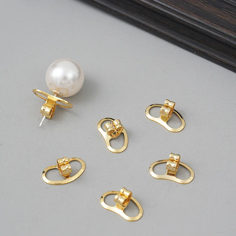 4pcs Gold Pig Nose Shape Earring Backs Replacement Earring Lifters Locking Bullet for Studs Heavy Droopy Ears Jewelry Making