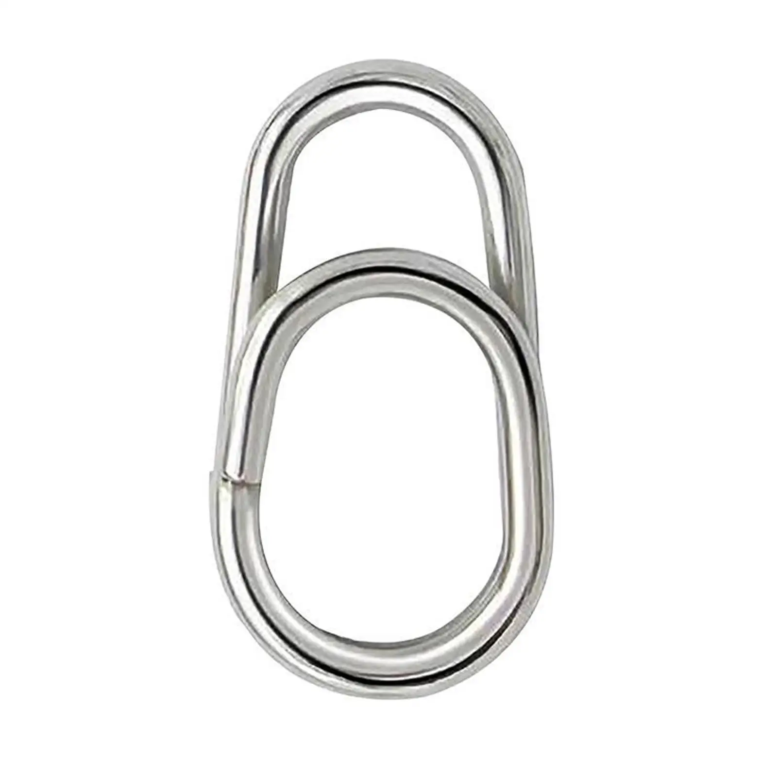 High Strength Stainless Steel Oval Split Rings Fishing Accessories Quick Release Connectors for Lure Tackle Box