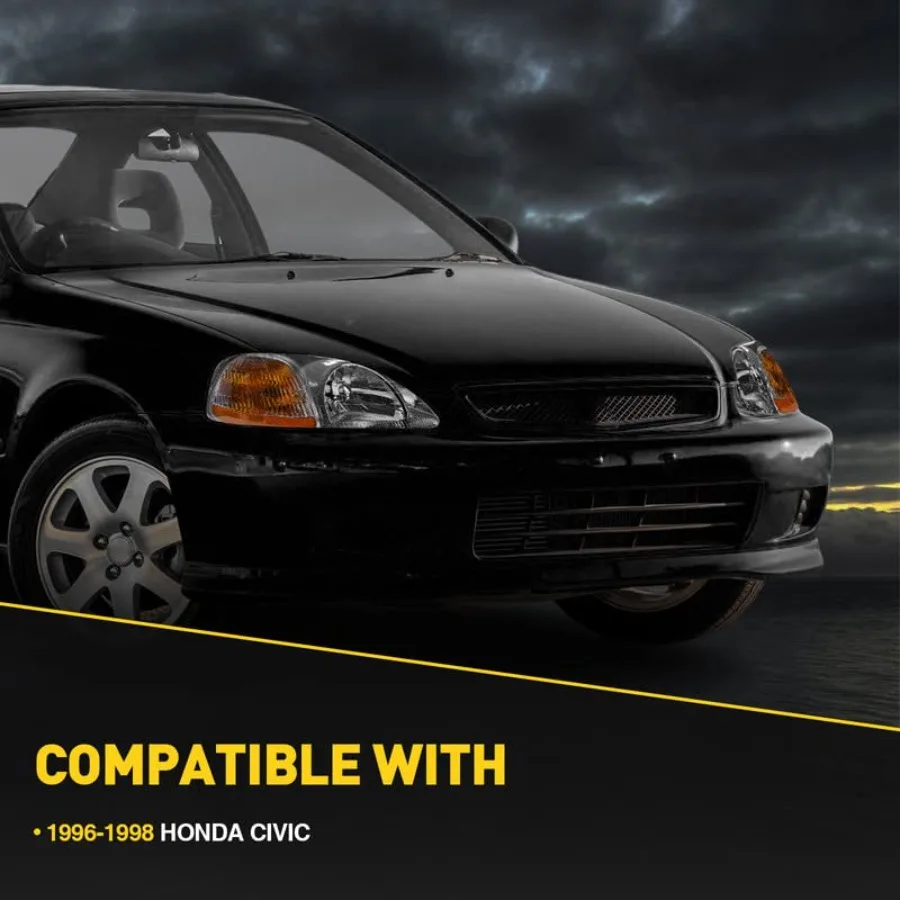 استبدال مجموعة المصابيح الأمامية لـ 1996 1997 1998 Civic EJ EM EK مع شريط LED DRL مجموعة مصابيح أمامية عالية الأداء لتعزيز #2