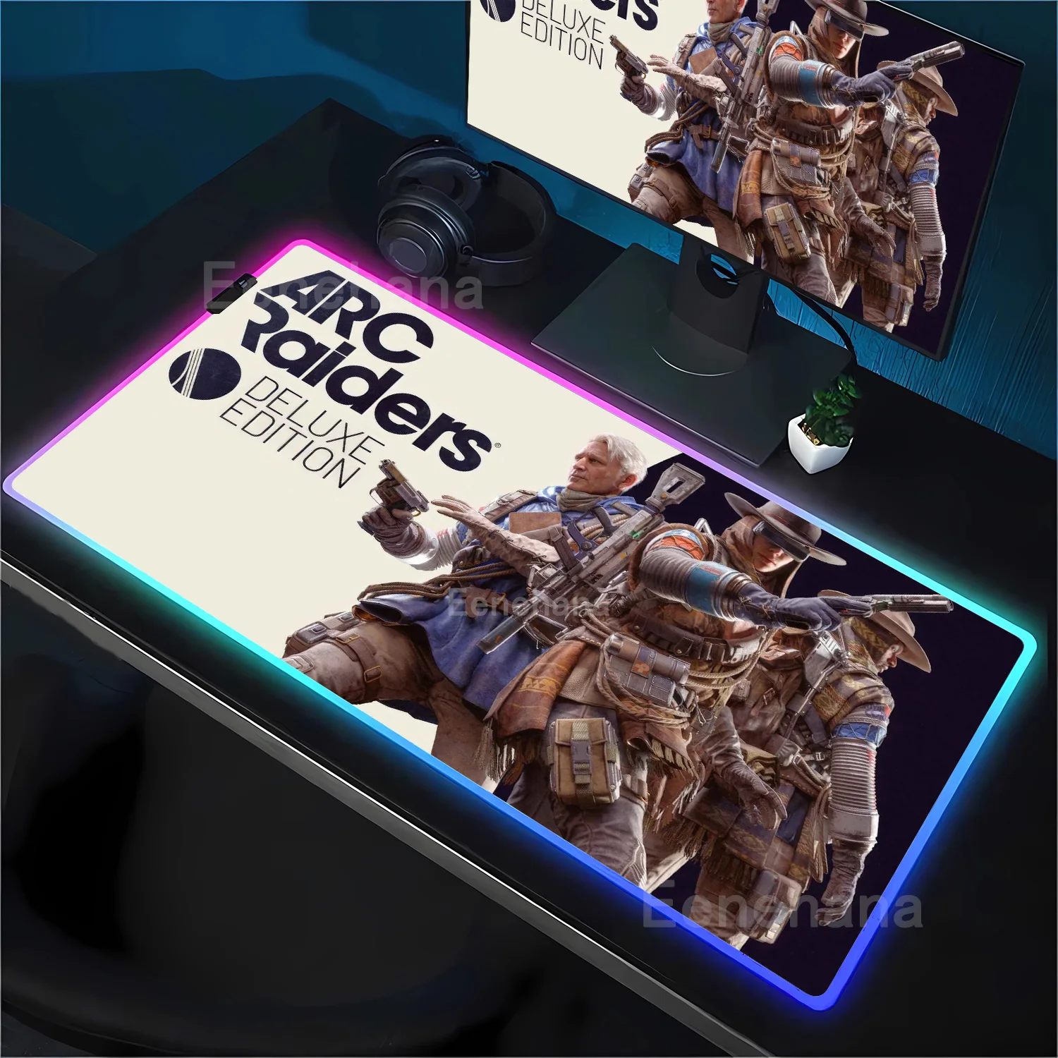 

Коврик для мыши RGB A-ARC Raiders Game Аниме Оверлок Большой Lockedge Офисный светодиодный коврик для мыши ПК Игровой HD Печать XXL Подсветка Настольный коврик