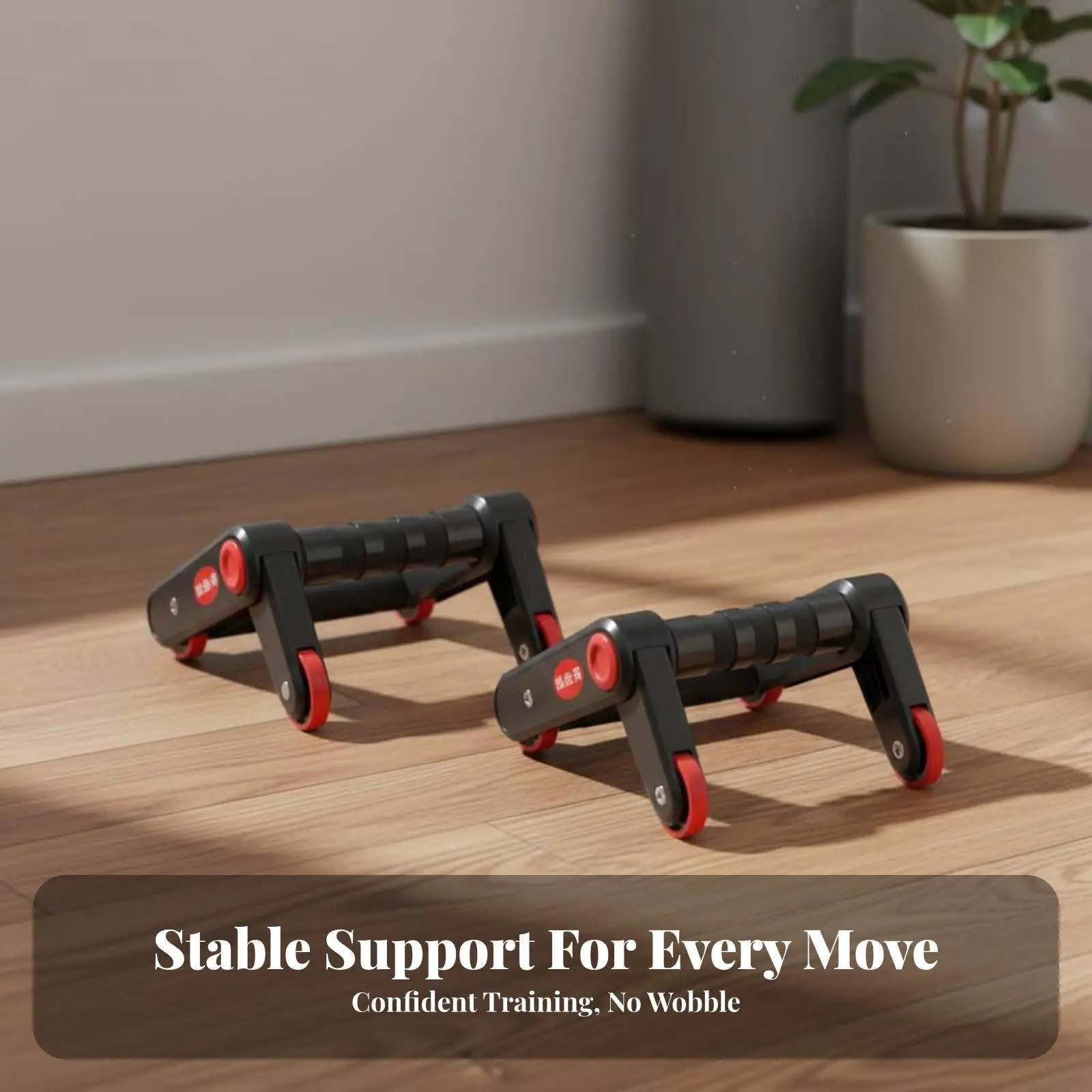 Multi Function Ab Wheel with Push Up Rack 4 Wheel Core Exercise Equipment Portable Home Workout Gear for Total Body Toning