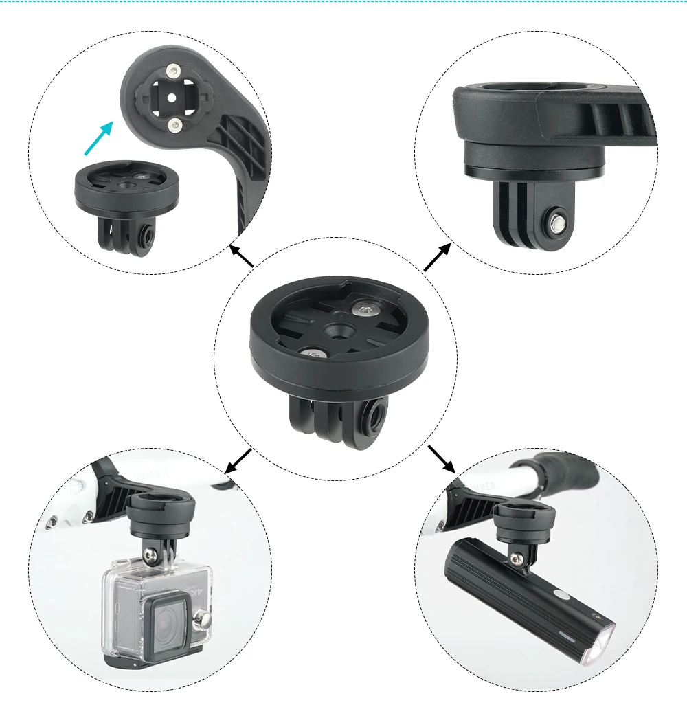 Deemount Fahrradcomputer-Halterung mit Schaltfunktion und Garmin-Konkavanschluss, Optional mit Schnellverschluss-Gopro-Halterung – Detail 13