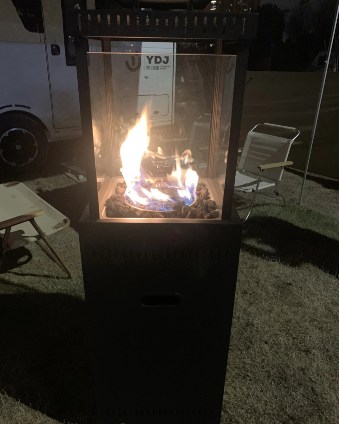 Durable Square Outdoor Propane Fire Pit with Iron and Ceramic Material Attractive Patio Heater Compatible with Natural Gas