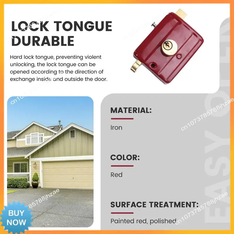 A10R เหล็กหล่อ Anti-Theft ล็อคประตูด้านนอกหลายประกันความปลอดภัยในครัวเรือนในร่มหอพักพร้อมกุญแจไม้ประตูล็อค