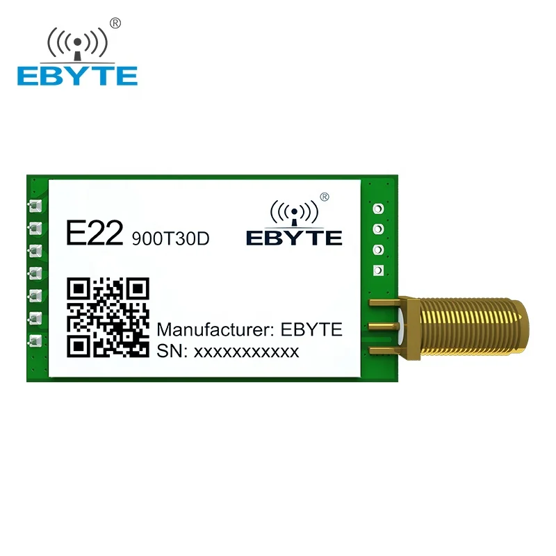 Ebyte E22-900T30D Semtech SX1262 UART 10Km Range 868Mhz 915Mhz 30dBm DIP 24*43mm CE RoHs FCC LoRa Wireless Transmitter RF Module