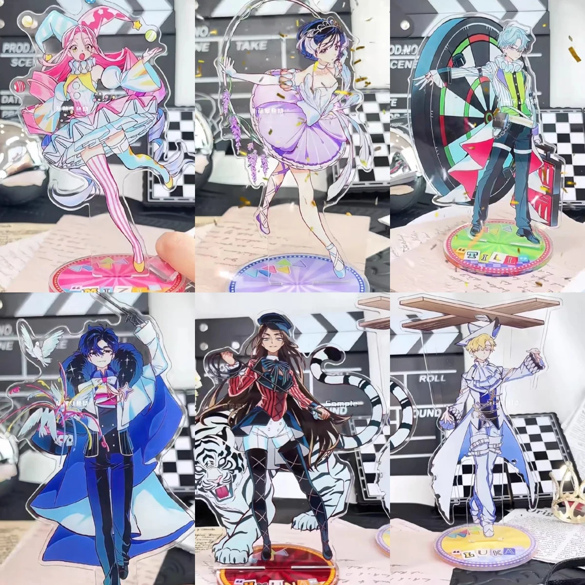 

New Alien Stage Mask Print Chain Print Dark Circus Accessories Anime 15cm Acrylic Stand Till Sua Mizi Hyuna Luka Desk Decor Gift