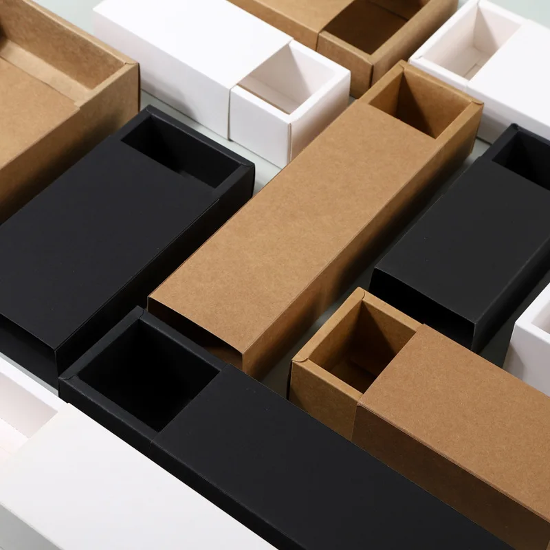 

20 pcs box kraft Paper Drawer box Wedding White Gift Packing Paper Box For festival Jewelry/Tea/handsoap/Candy
