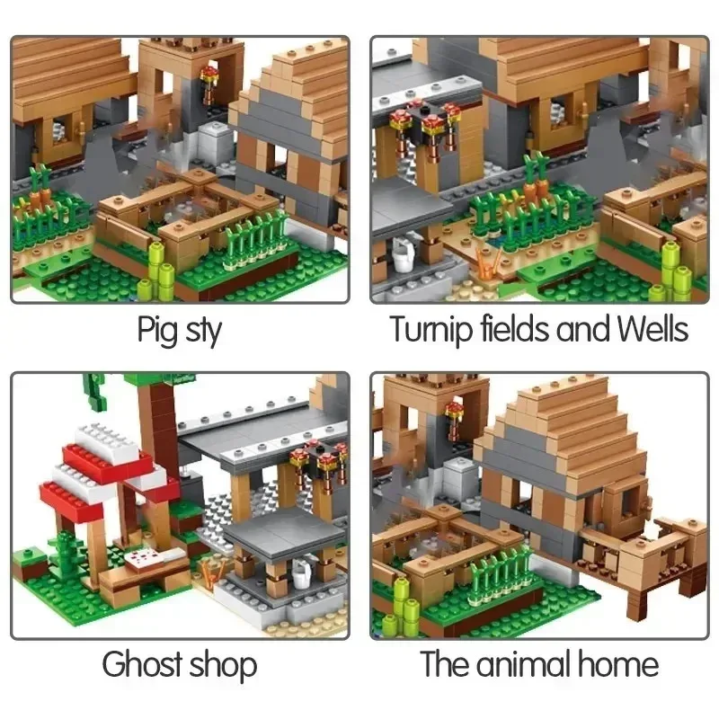 Cretive Gioco fai-da-te The Farm Cottage Village House Building Blocks Compatibile 21128 Mattoni Giocattoli Regalo di compleanno