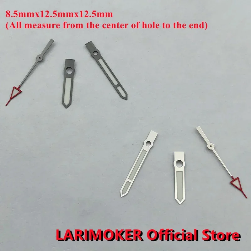 

LARIMOKER Silver Gray Watch Hands Green Luminous fit Miyota 8205 8215 821A Mingzhu DG 2813 3804 Movement