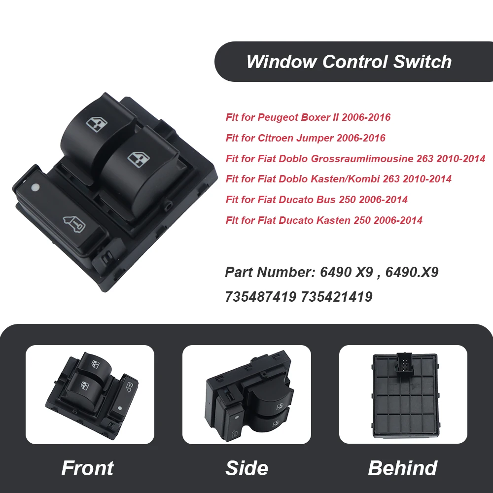 High Quality Electric Window Triple Switch Button For FIAT Ducato FOR Citroen Jumper II FOR Peugeot Boxer II