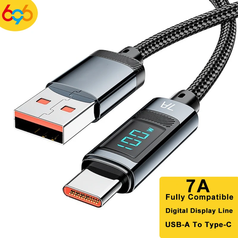 7A USB Type C Cable 100W Fast Charging USB C Data Cord For Huawei For OPPO FOR Samsung Charger 480Mbps Data Transmission