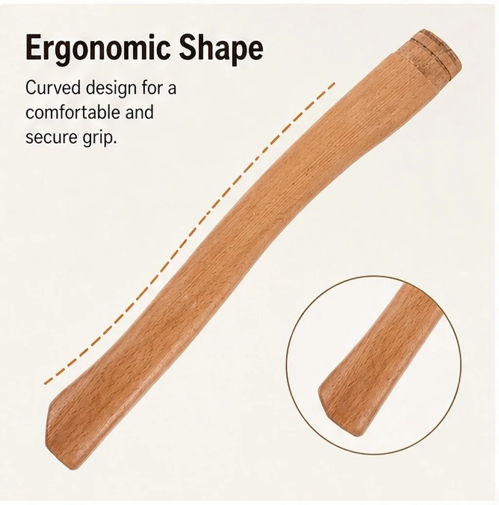 Wooden Beech Axe Handle Thick Solid Texture Easy Install Replace Broken Axe Grip Repair Hatchet Handle Replacement