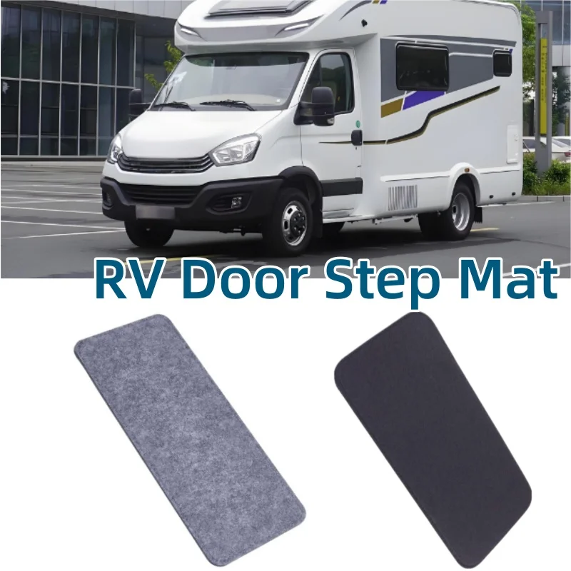 2PCS Motorhome Anti-Slip Door Step Mat Black Grey Fabric Step Pads Rugs For RV Camper Caravan  Accessories