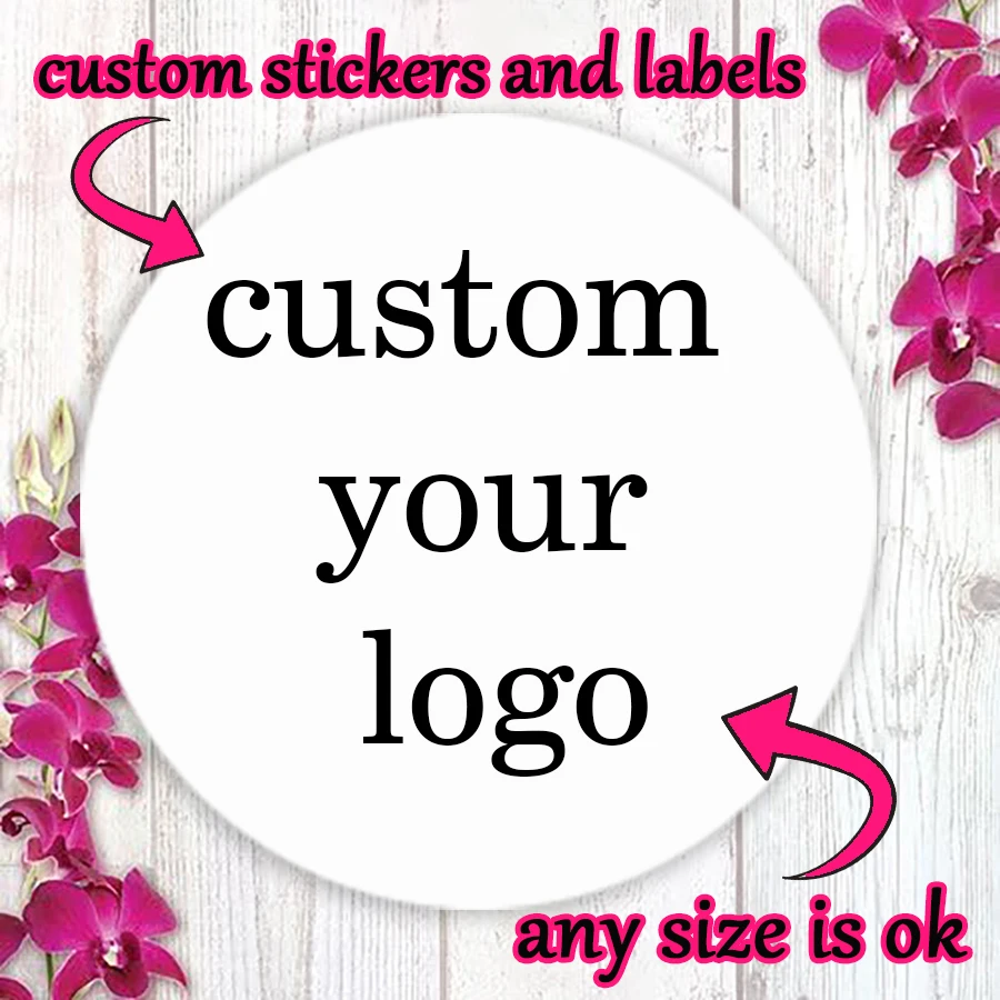 50/100/200/300pcsCustomized circular stickers, sealed labels, personalized wedding and birthday gift box design, image logo text