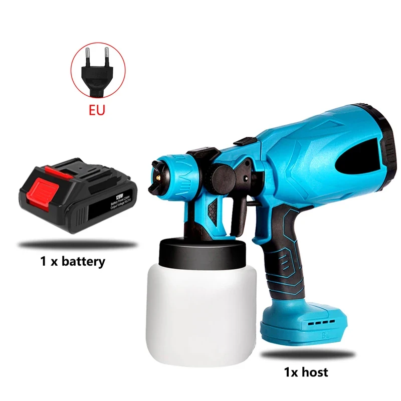 1 Set Multi Functional Electric Spray Gun Pot Handheld Wireless Lithium-ion Spray Gun Household Spray Tools