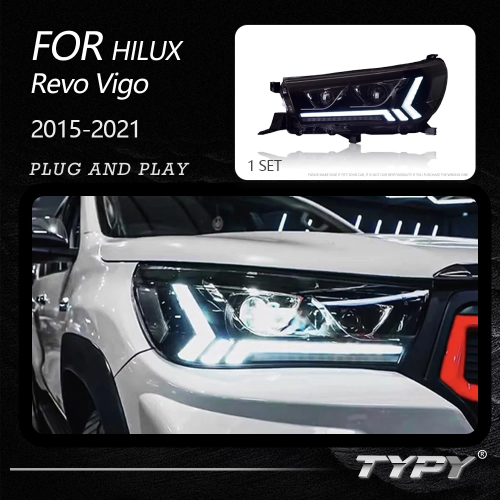 

TYPY Car Headlights For Toyota Vigo Hilux Revo 2015-2021 LED Car Lamps Daytime Running Lights Dynamic Turn Signals