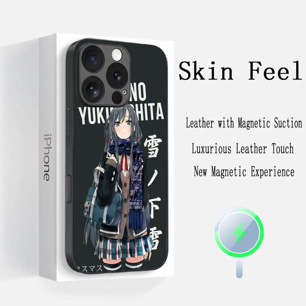 Funda de teléfono My Teen comedia romántica SNAFU Yukino para iPhone 17 16 e 15 14 13 12 11 X XR XS Plus Mini Pro Max funda magnética de vidrio