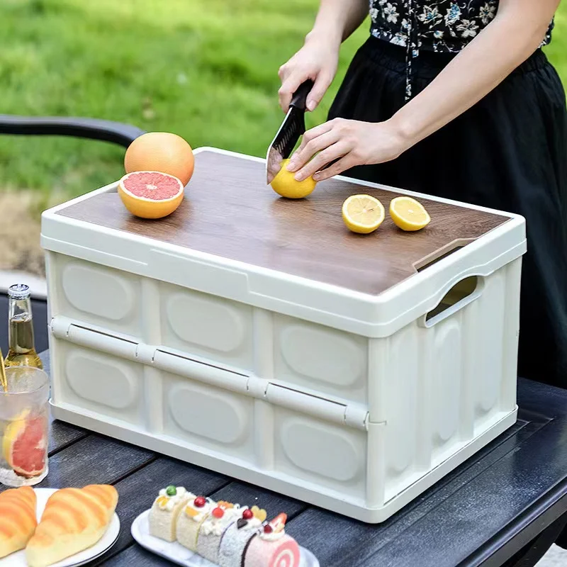 Caja de almacenamiento plegable para acampar al aire libre, organizador conveniente para Picnic, maletero de coche, hogar