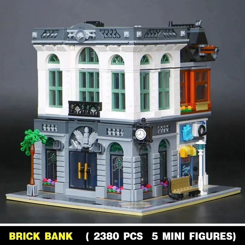Kit de banque de briques, bloc de construction Expert, briques d'assemblage compatibles, modèle Street View, jouets, briques pour adultes, cadeaux pour enfants, 2380 pièces