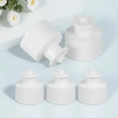 

30pcs White 28Teeth Sports Pull Cover Mineral Water Bottle Push Lids Reusable Replacement Caps Leakproof Sealing Plastic Bottle