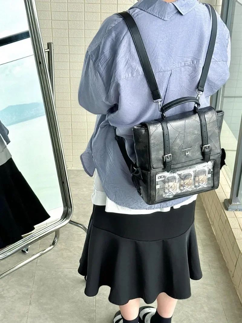 New Bow Ribbon Ita Bag Lolita Pu Mochila Original High Capacity Mochilas Mujer Belt Buckle Backpack Crossbady Women Bags