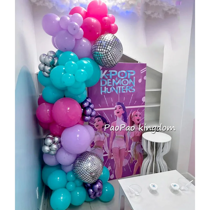 بالونات Kpop Demon Hunters Garland Arch Kpop لحفلات أعياد الميلاد، مستلزمات تزيين هدايا الأطفال #1