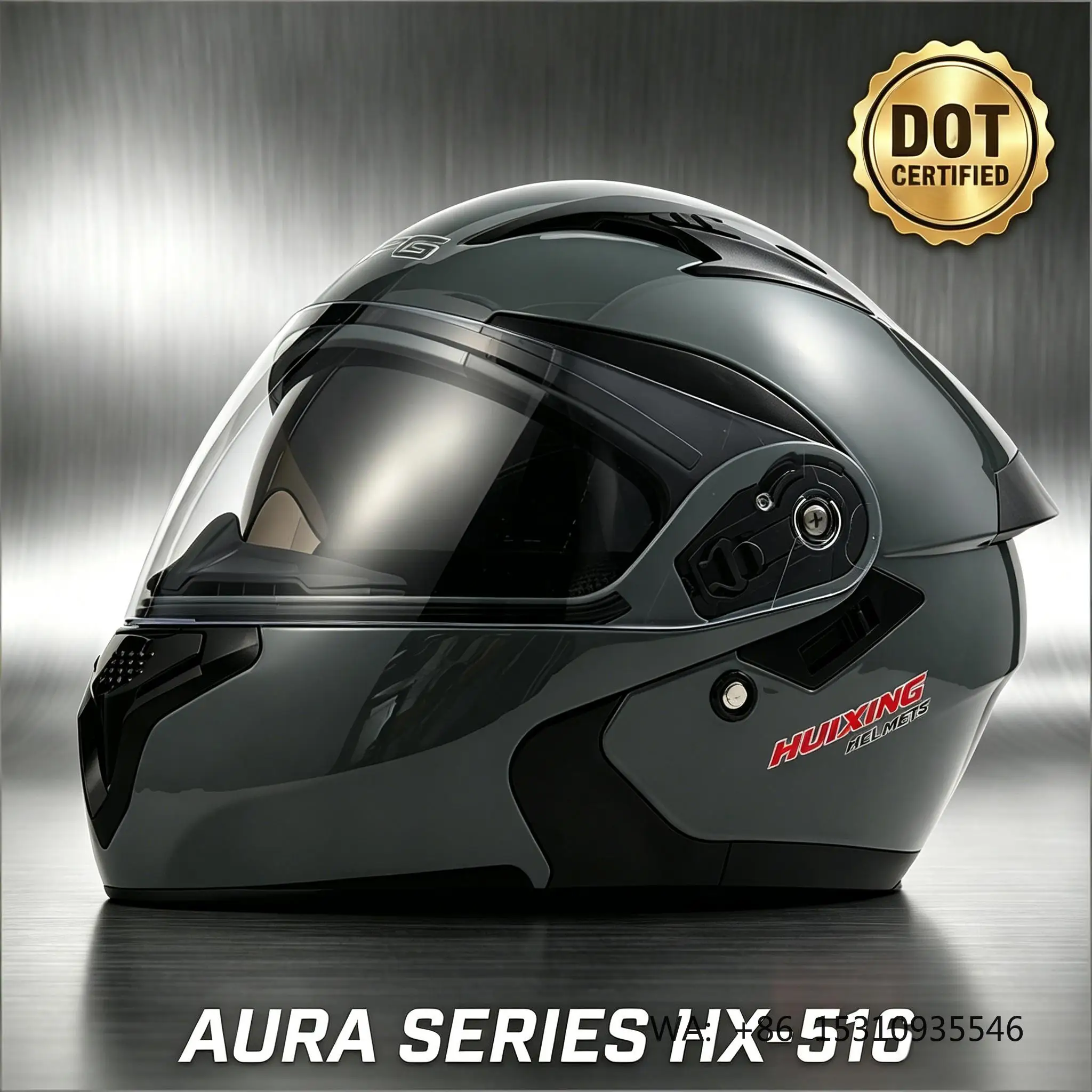 

Inner Sun Visor Flip Up Modular Helmet High Density ABS DOT Certified Racing Motorcycle Safety Gear