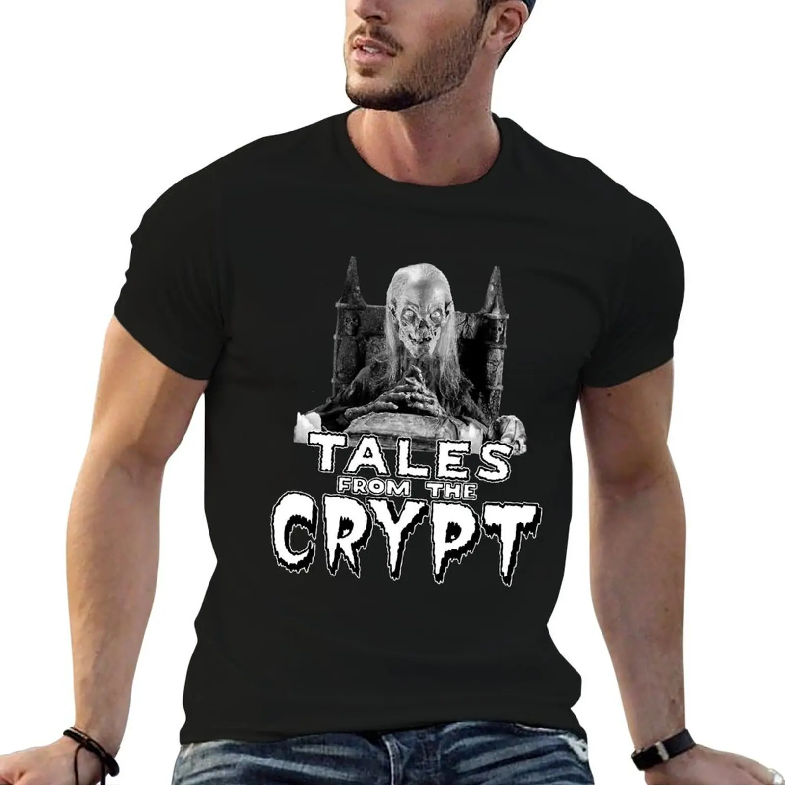 Keeper skull Tales terror The Crypt design T-Shirt man graphic t shirt man t shirts cotton anime tshirt T-shirt