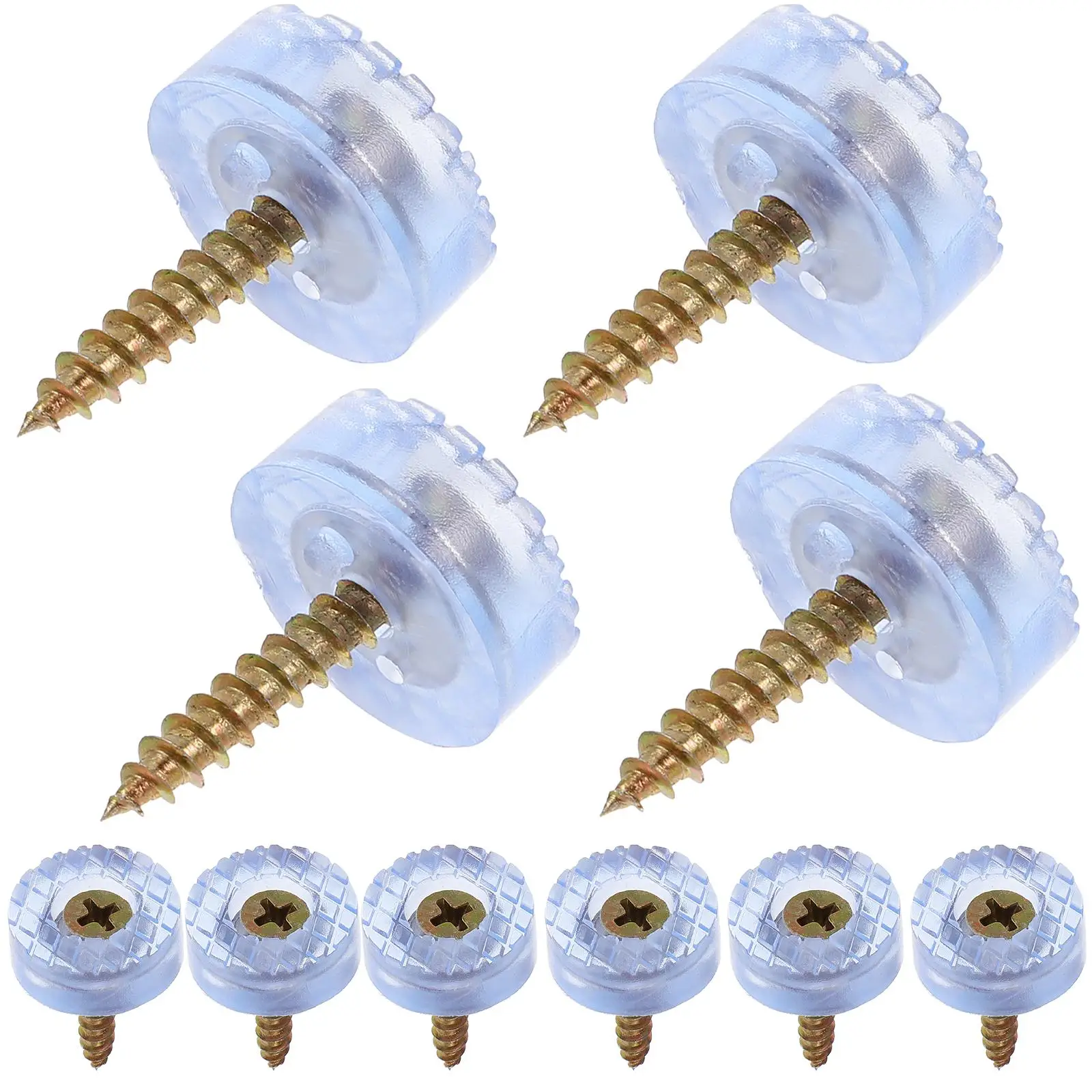 

20 Pcs Furniture Foot Nails Pads Anti-slip Chair Feet Rubber Legs Non-slip Metal Screw-on for