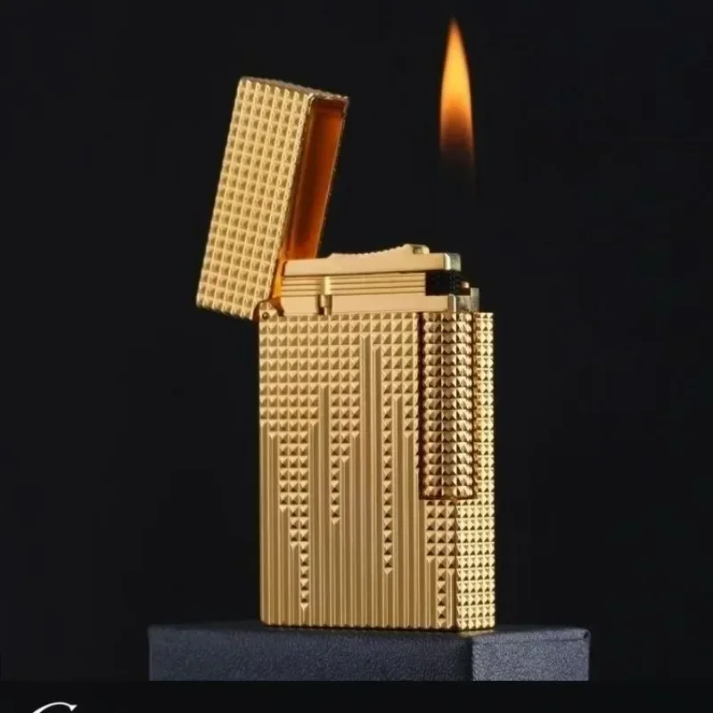 

Портативные зажигалки в стиле ар-деко с калориями, классические газовые зажигалки с гравировкой, чистый звук, уникальные аксессуары для курения, подарок на день рождения для курильщика