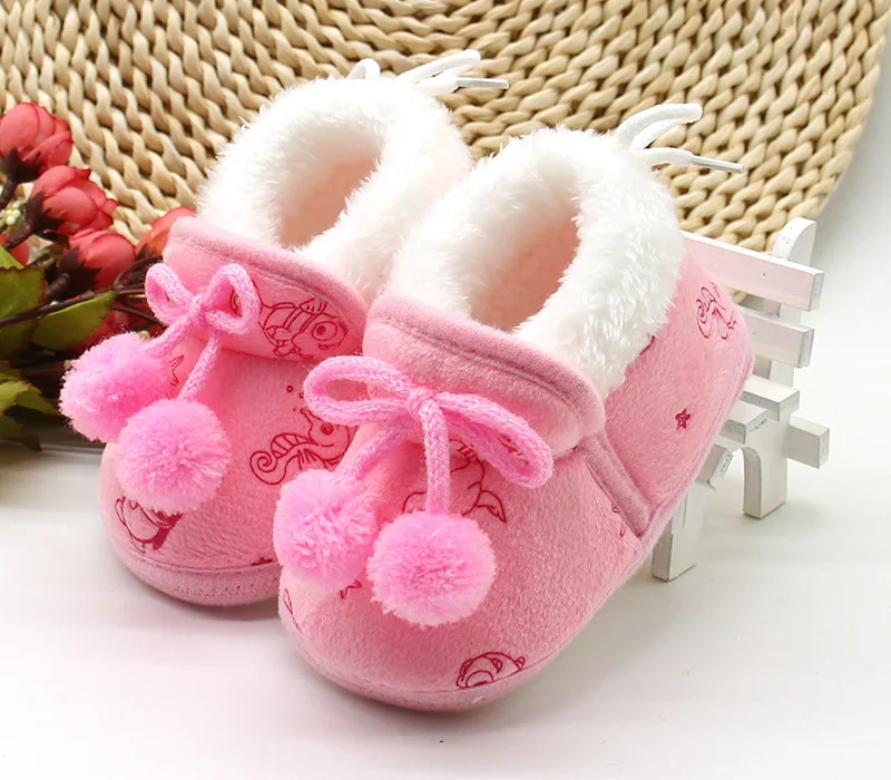 

Winter Newborn Baby Girls Boots Cotton Sweet Princess First Walkers Soft Soled Infant Toddler Kids Girl Boy Footwear Baby Shoes