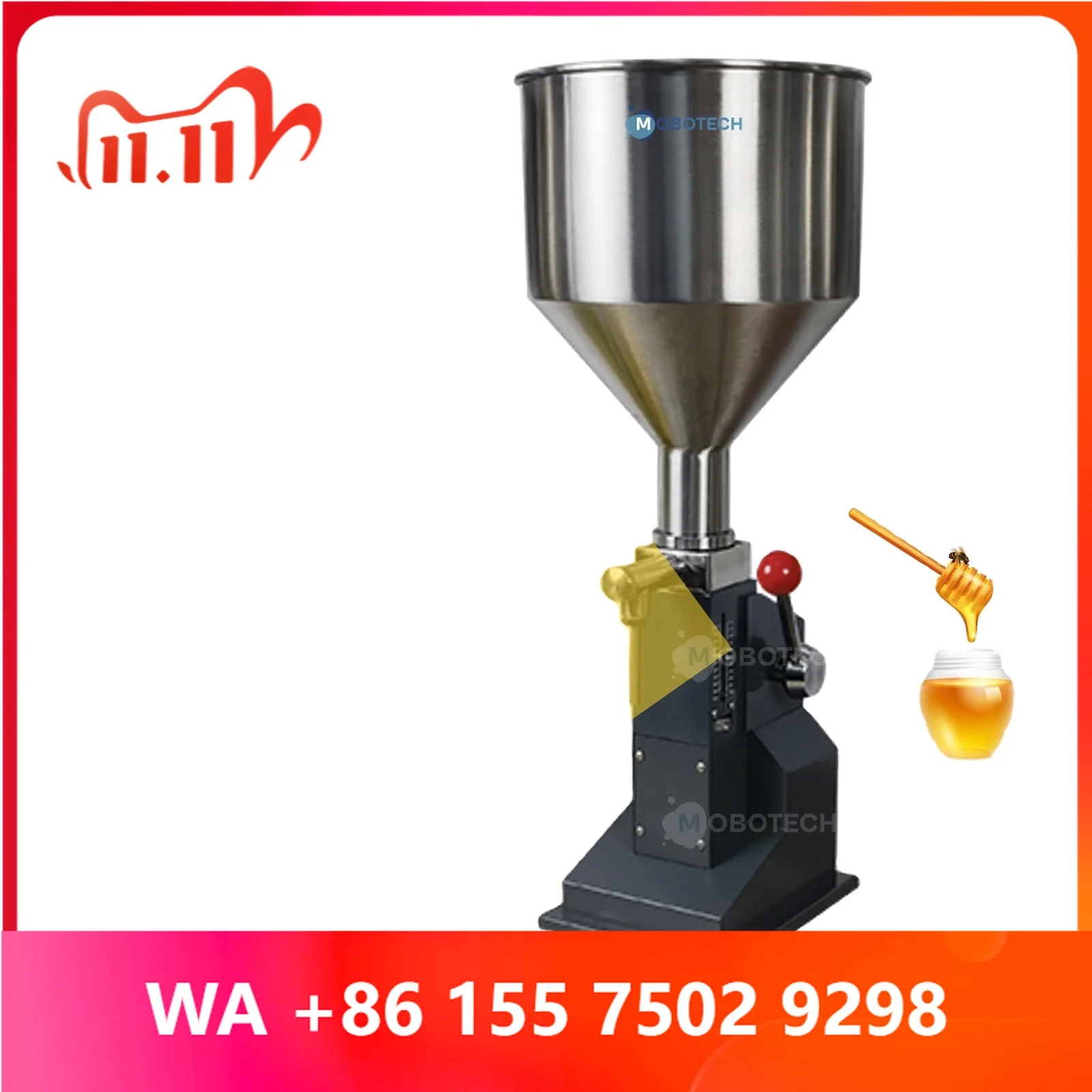 A03 with Scale and Trays Stainless Steel Manual Liquid Filling hine 10 -100 ml for Cream Shampoo Paste Sau
