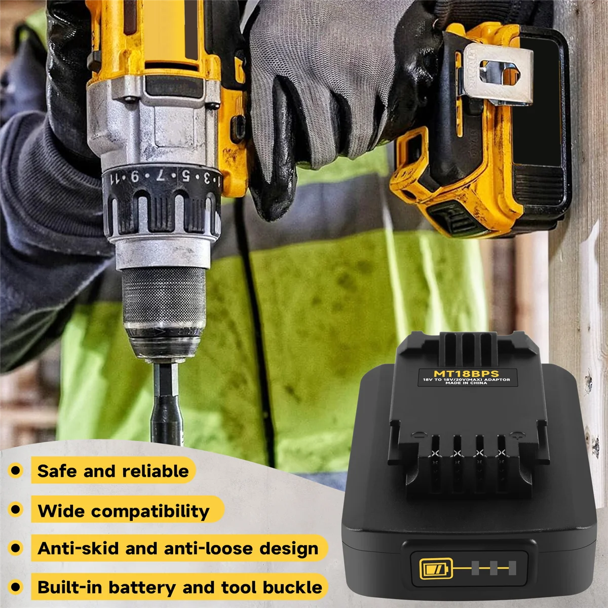 SMIEA Battery Adapter for Makita 18V Lithium Battery Converted to Black&Decker PORTER CABLE Stanley 18V 20V Battery Converter