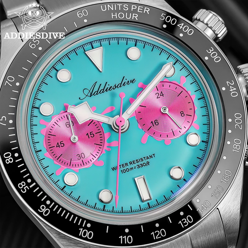 ADDIESDIVE AD2520 Mens Quartz Chronograph Luxury Watch VK64