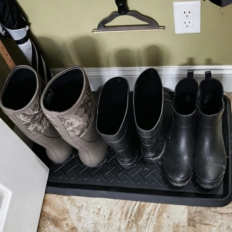 Mudroom Shoe Water Tray with Textured Base and Raised for Use JOMD