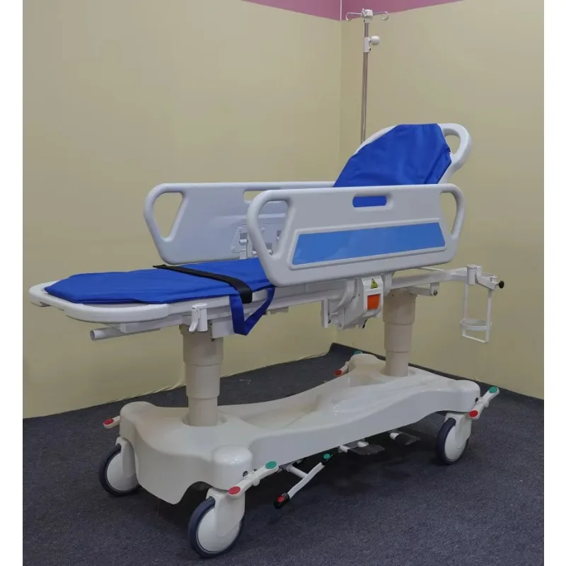 Hospital Manual Emergency Ambulance Hydraulic Folding Stretcher Patient Transfer Bed Emergency Stretcher
