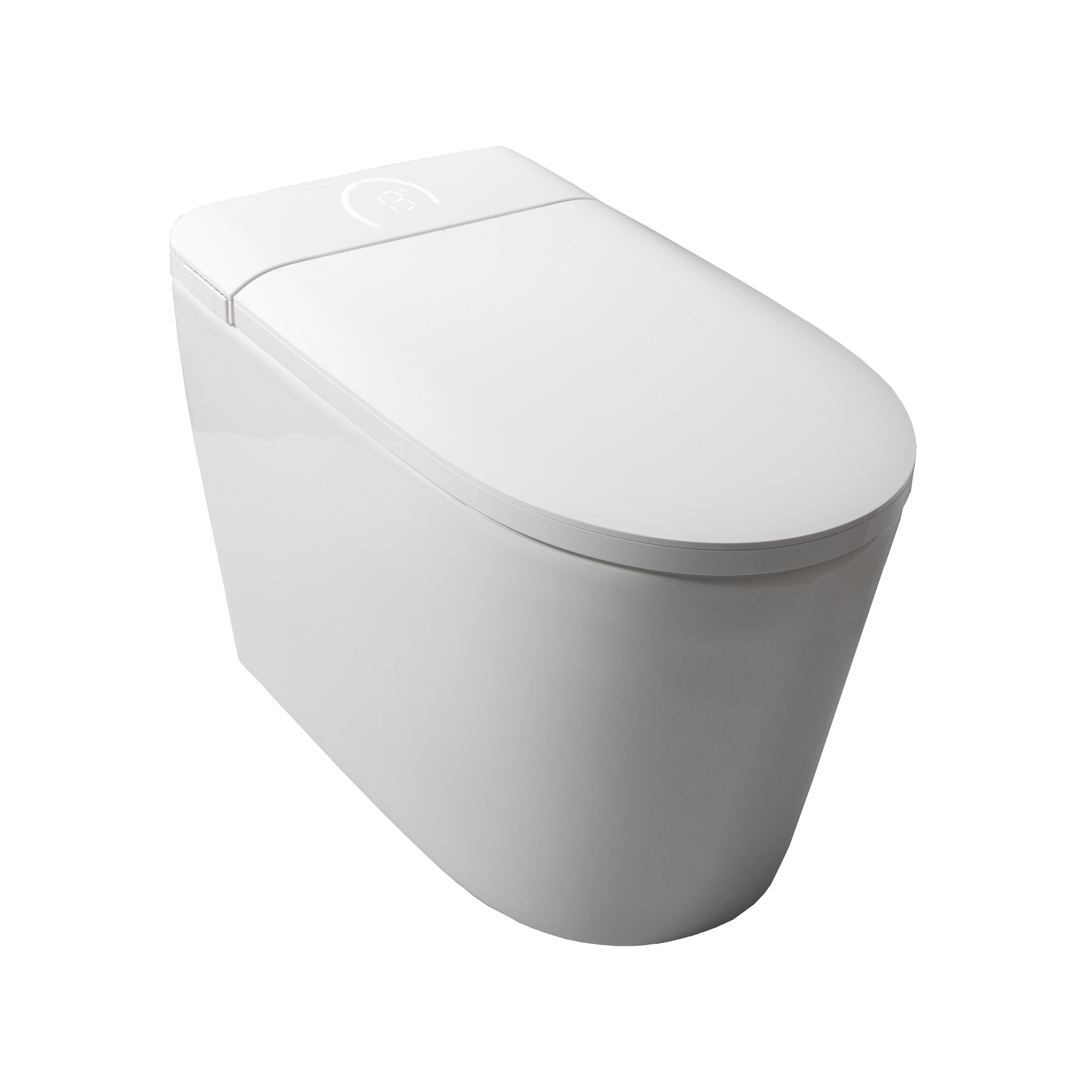 

Auto Flush Smart Toilet with Heated Seat Sensor Round Floor-Mounted Bowl Inclined Wall-Mounted Remote Control