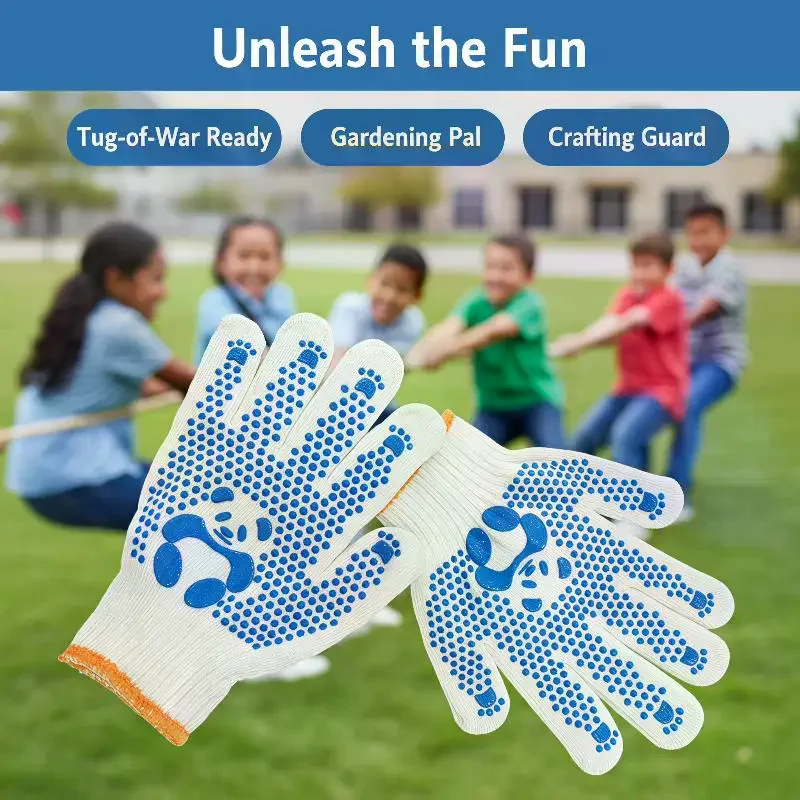 1pair Mittens Children Gloves Non-Slip Breathable Children Work Gloves Animal Pattern Hand Protectors Gardening Gloves