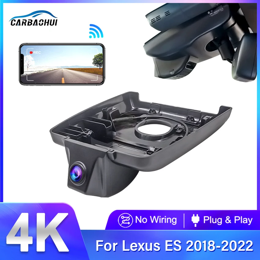 4K 2160P Video Recorder For Lexus ES250 ES350 ES330 ES300h ES300  2018 2019 2020 2021 2022 Plug and Play Dash Cam Car DVR Camera