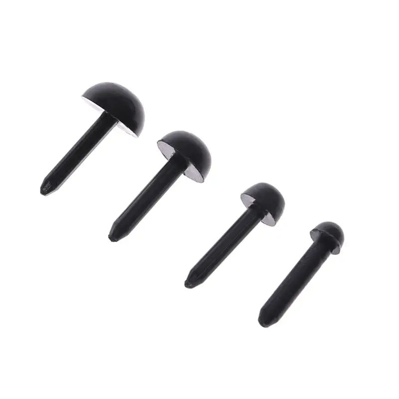 Q0KB 100Pcs 3mm/4mm/5mm/6mm DIY for DOLL Puppet Plastic Black Pin Safety Eyes For Han