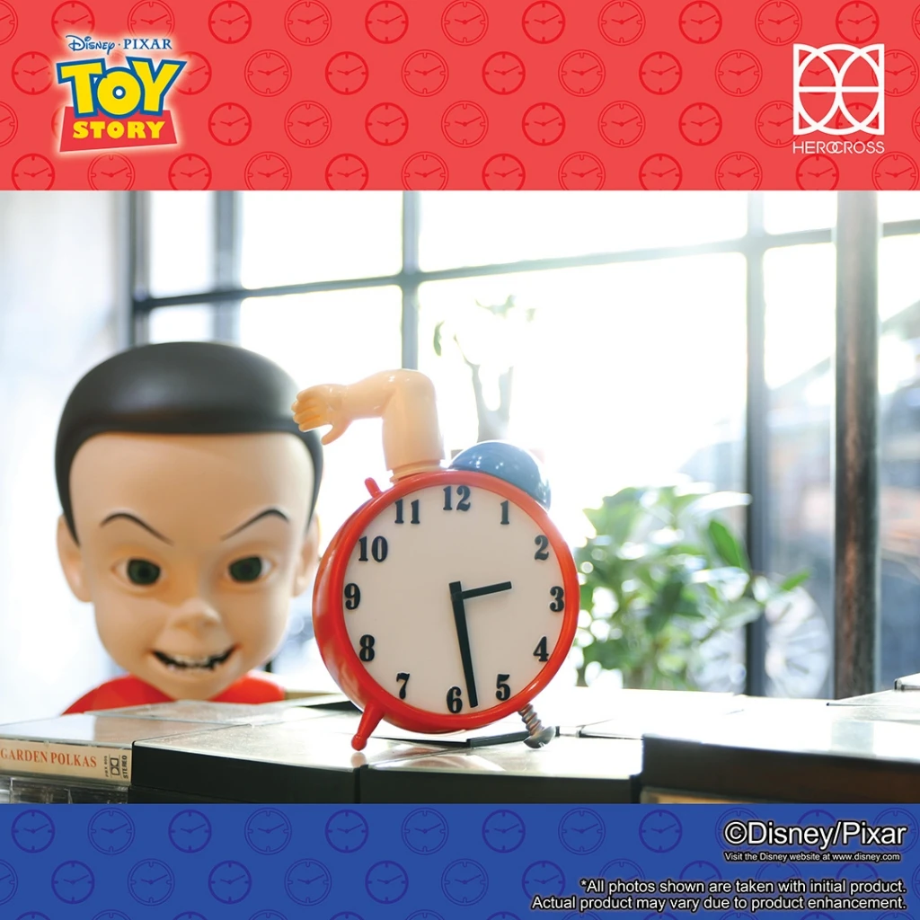 

15CM Disney Herocross Cute Toy Story Sid Phillips Toy Alarm Clock Woody Buzz Anime Figure Model Toy Kawaii Doll Kids Gift