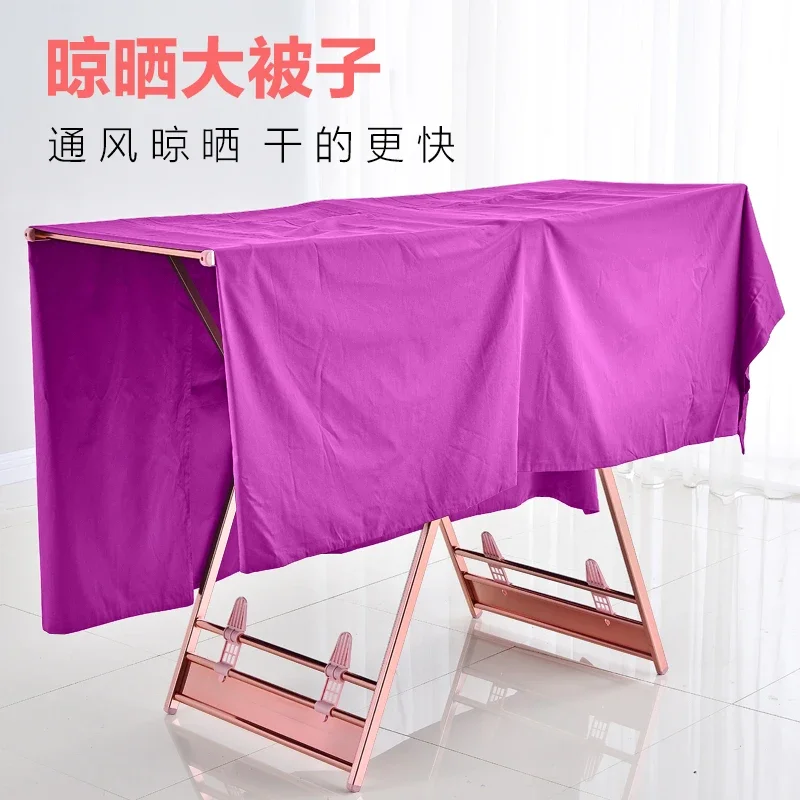 Clothes rack floor folding indoor aluminum alloy clothes rack cooling clothes bask in the quilt wing shoe rack