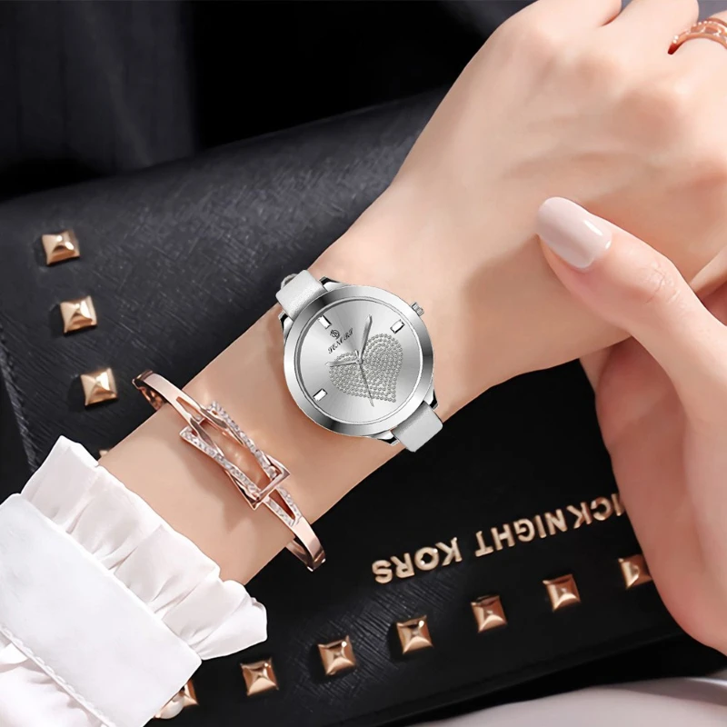 2025 New Heart Creative Fashion Ladies Watch Casual Trend Student Waterproof Quartz Watch Luxury Birthday Gift