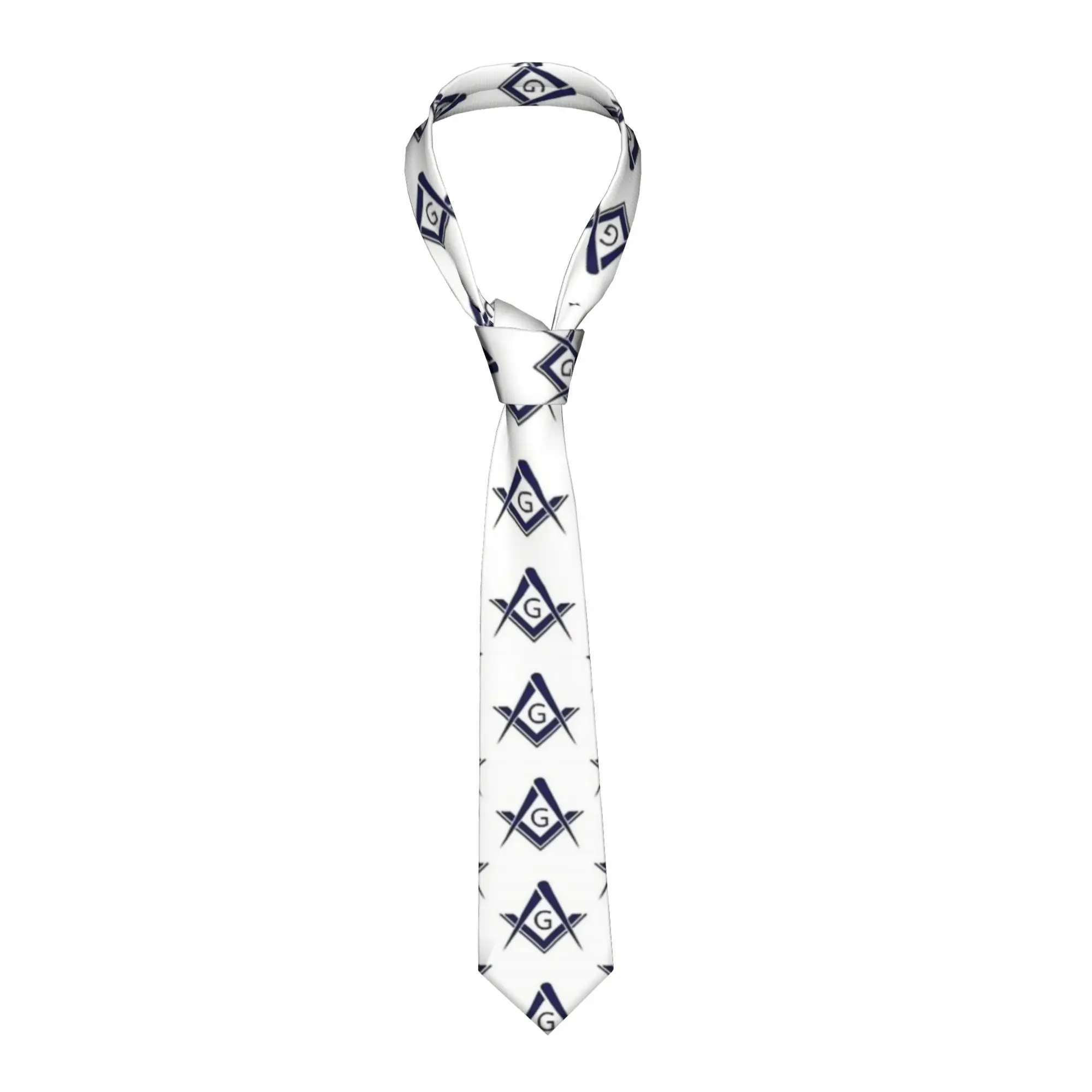Mens Tie Masonic Freemasonry Symbol Neck Ties Freemason Retro Casual Collar Tie Printed Daily Wear Party Necktie Accessories
