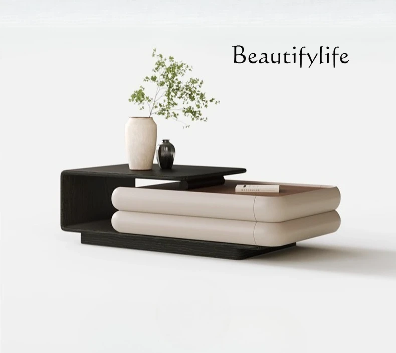 

Japanese coffee table solid wood simple modern Nordic small apartment rectangular walnut color coffee table