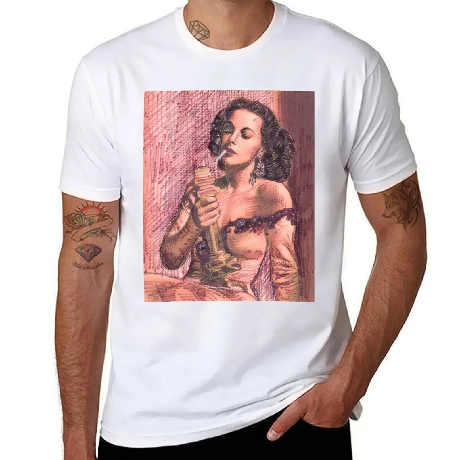 

HEDY LAMARR T-Shirt men t shirt cotton 100% man t shirts for men casual t shirt for man 100 percent cotton T-shirt