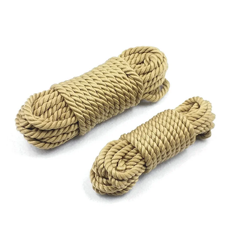 SMSex Toys Herramientas de entrenamiento para hombres y mujeres Bondage y disciplina10Beige Cuerda de cáñamo de imitación Coqueteo Macram Tortuga Cuerda vinculante