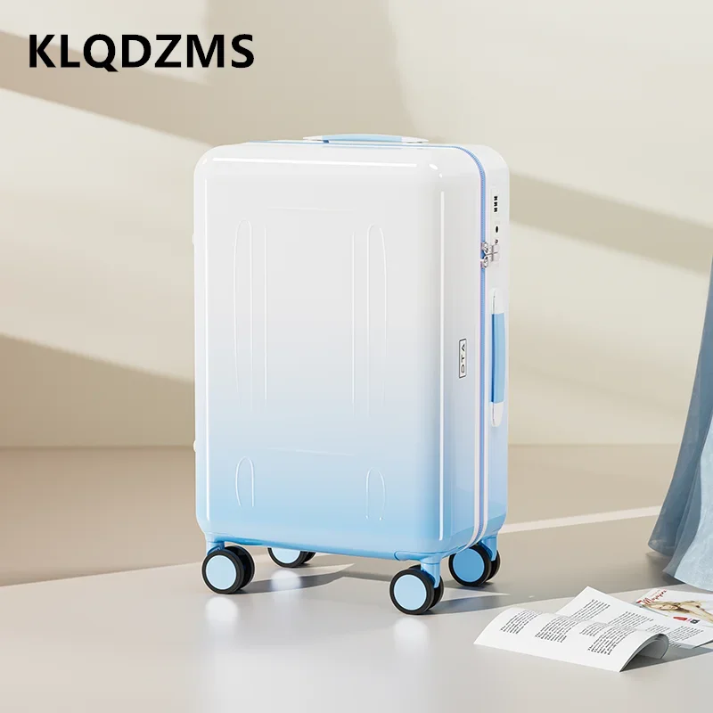 KLQDZMS-maleta de cabina para hombre, caja de embarque de 20 "y 24 pulgadas, cubierta de carrito multifuncional, caja de contraseña, equipaje rodante con rueda Universal